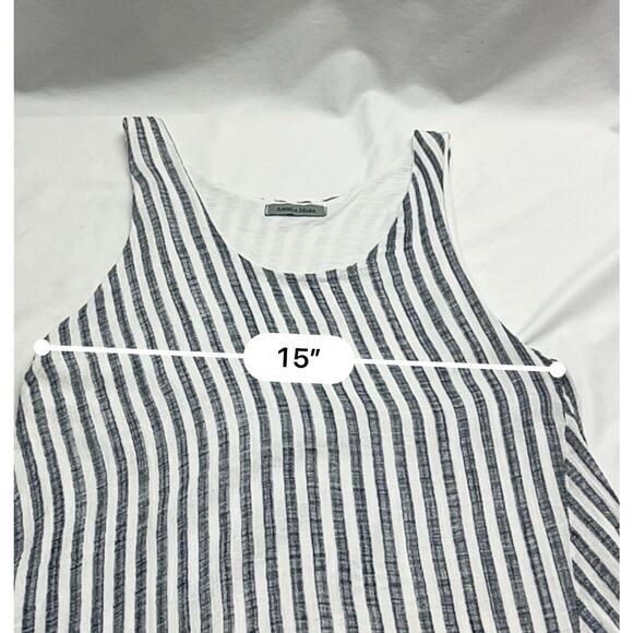 Angela Mara Sleeveless Mini Dress Made In Italy Woman's Size M Blue & White - Picture 4 of 8